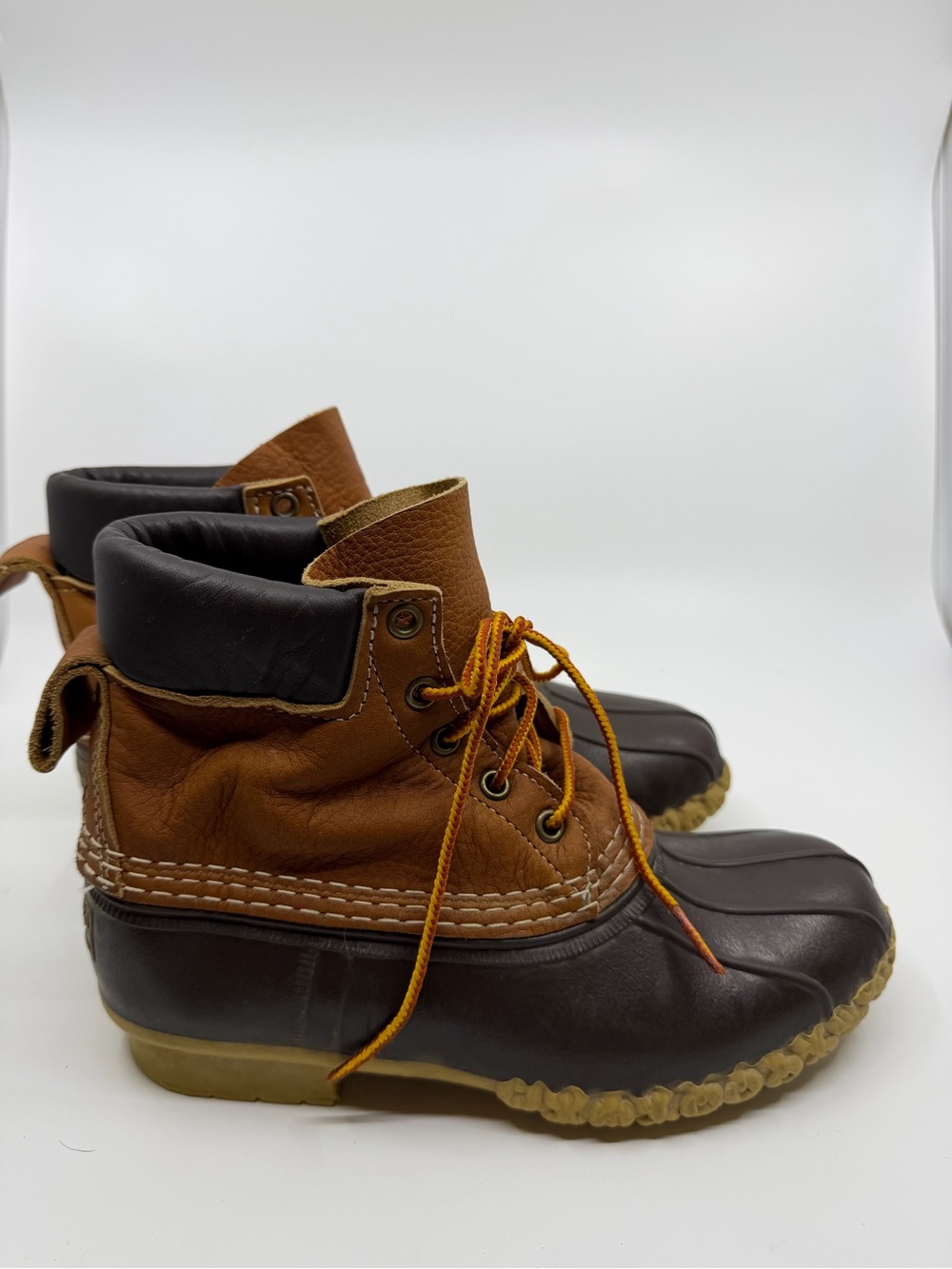 Vintage L.L. Bean Women’s 6" Leather Duck Boots Tan/Brown Size 7M (Style 29306) - Picture 5 of 9